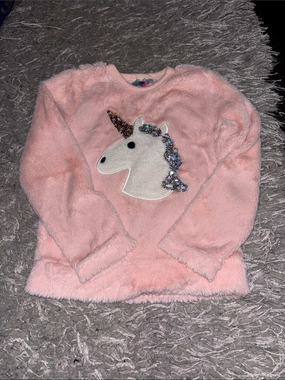 Magic Pink Fuzzy Unicorn Sweatshirt for Kids